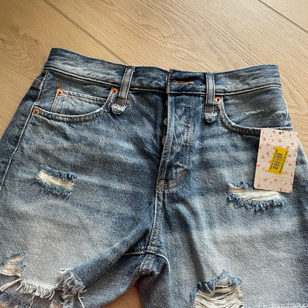 Free People Blue Jean Shorts